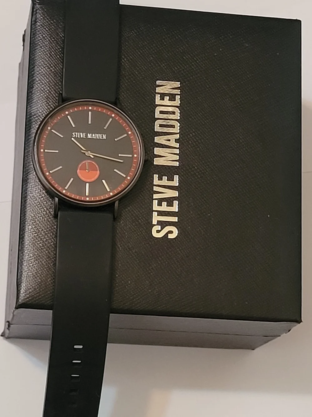 Steve Madden Men's Black and Rose Gold Watch and Pendant Gift Set